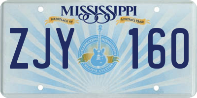 MS license plate ZJY160