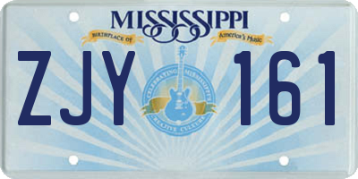 MS license plate ZJY161