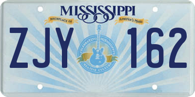 MS license plate ZJY162