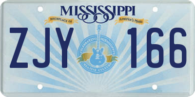 MS license plate ZJY166
