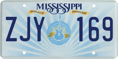 MS license plate ZJY169