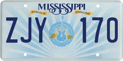 MS license plate ZJY170