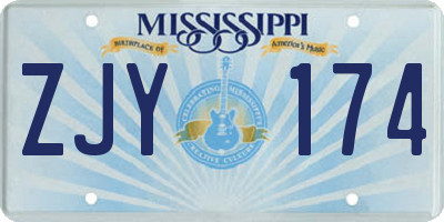 MS license plate ZJY174