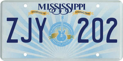 MS license plate ZJY202