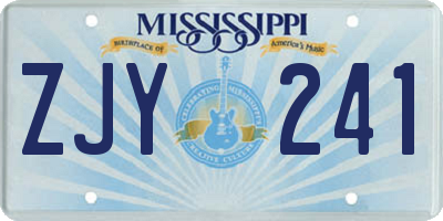 MS license plate ZJY241