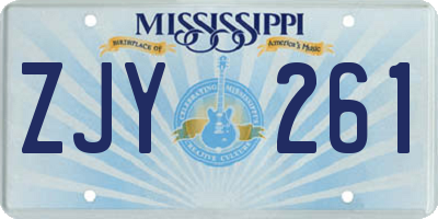 MS license plate ZJY261