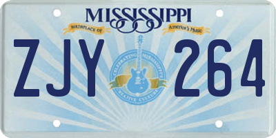 MS license plate ZJY264
