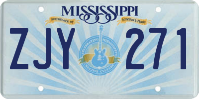 MS license plate ZJY271