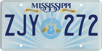 MS license plate ZJY272