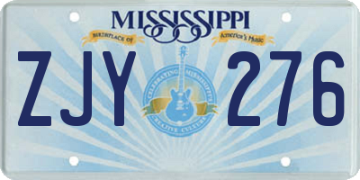 MS license plate ZJY276