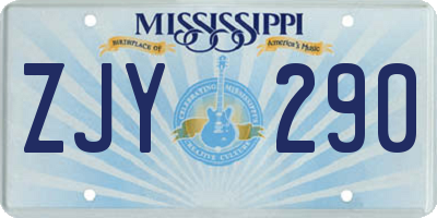 MS license plate ZJY290