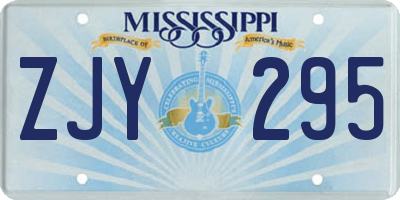 MS license plate ZJY295