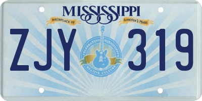 MS license plate ZJY319
