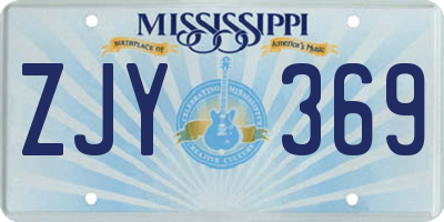 MS license plate ZJY369