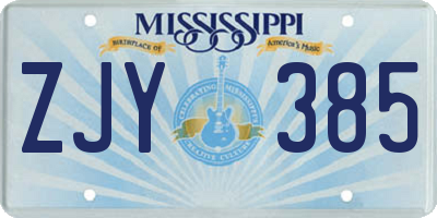 MS license plate ZJY385