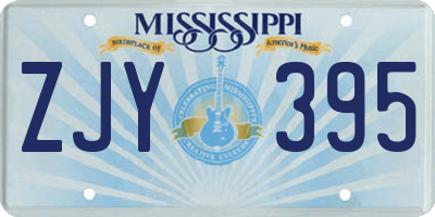 MS license plate ZJY395