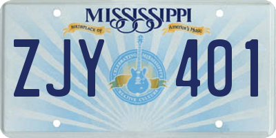 MS license plate ZJY401