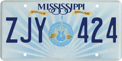 MS license plate ZJY424