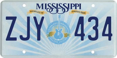 MS license plate ZJY434