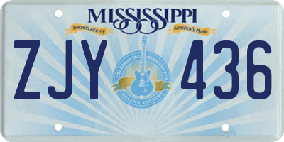 MS license plate ZJY436