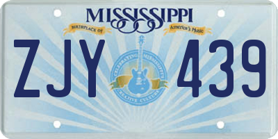 MS license plate ZJY439