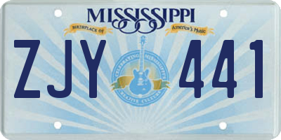 MS license plate ZJY441