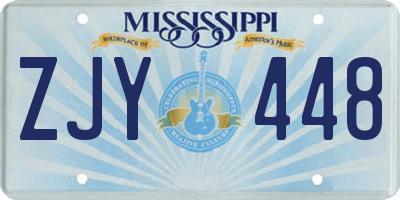 MS license plate ZJY448