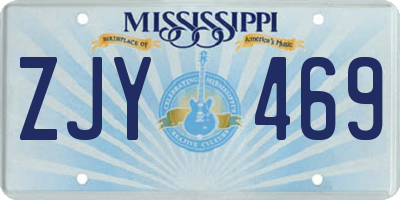 MS license plate ZJY469