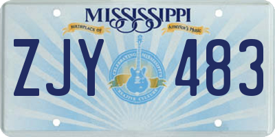 MS license plate ZJY483