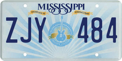 MS license plate ZJY484