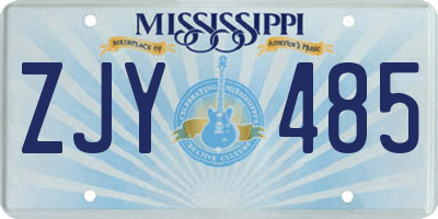 MS license plate ZJY485