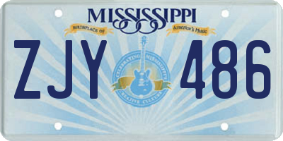 MS license plate ZJY486