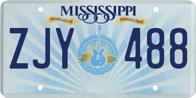 MS license plate ZJY488