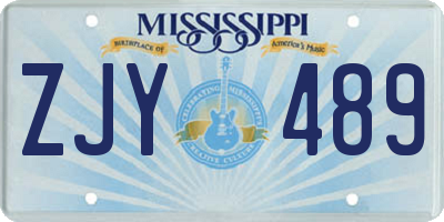 MS license plate ZJY489