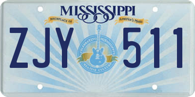 MS license plate ZJY511