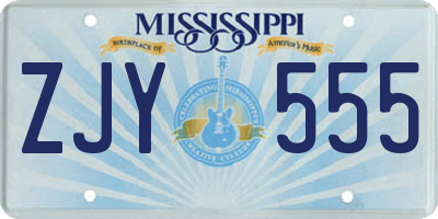 MS license plate ZJY555