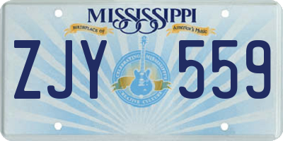 MS license plate ZJY559