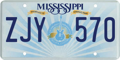 MS license plate ZJY570