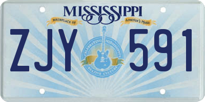 MS license plate ZJY591