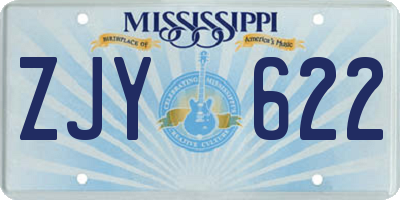MS license plate ZJY622