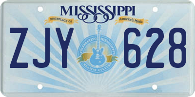 MS license plate ZJY628