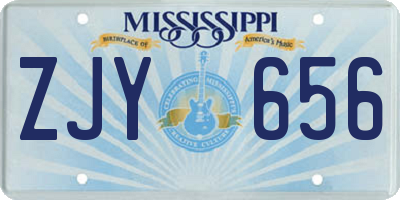 MS license plate ZJY656