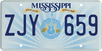 MS license plate ZJY659