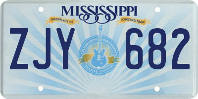 MS license plate ZJY682