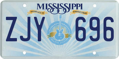 MS license plate ZJY696