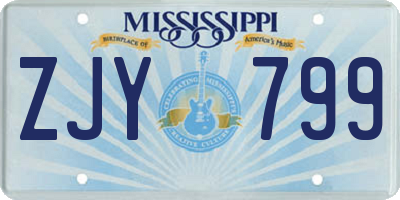 MS license plate ZJY799