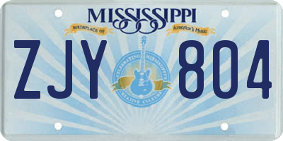 MS license plate ZJY804