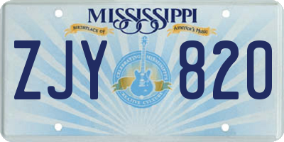 MS license plate ZJY820