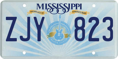 MS license plate ZJY823