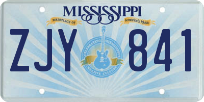 MS license plate ZJY841